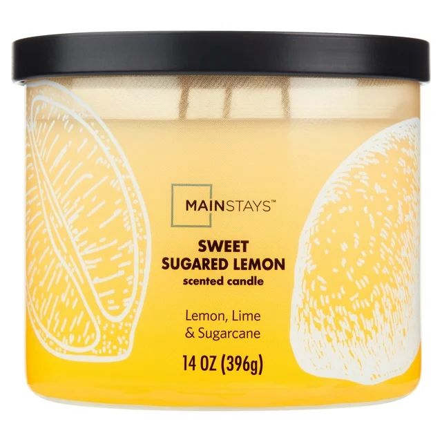 Mainstays 3-Wick Ombre Wrap Sweet Sugar Lemon Candle, 14-Ounce | Walmart (US)