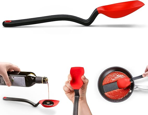 Dreamfarm Supoon | Non-Stick Silicone Sit Up Scraping & Cooking Spoon with Measuring Lines | Red | Amazon (US)