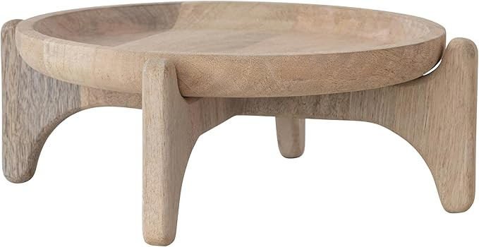Bloomingville Round Wooden Platter with Stand, Natural | Amazon (US)