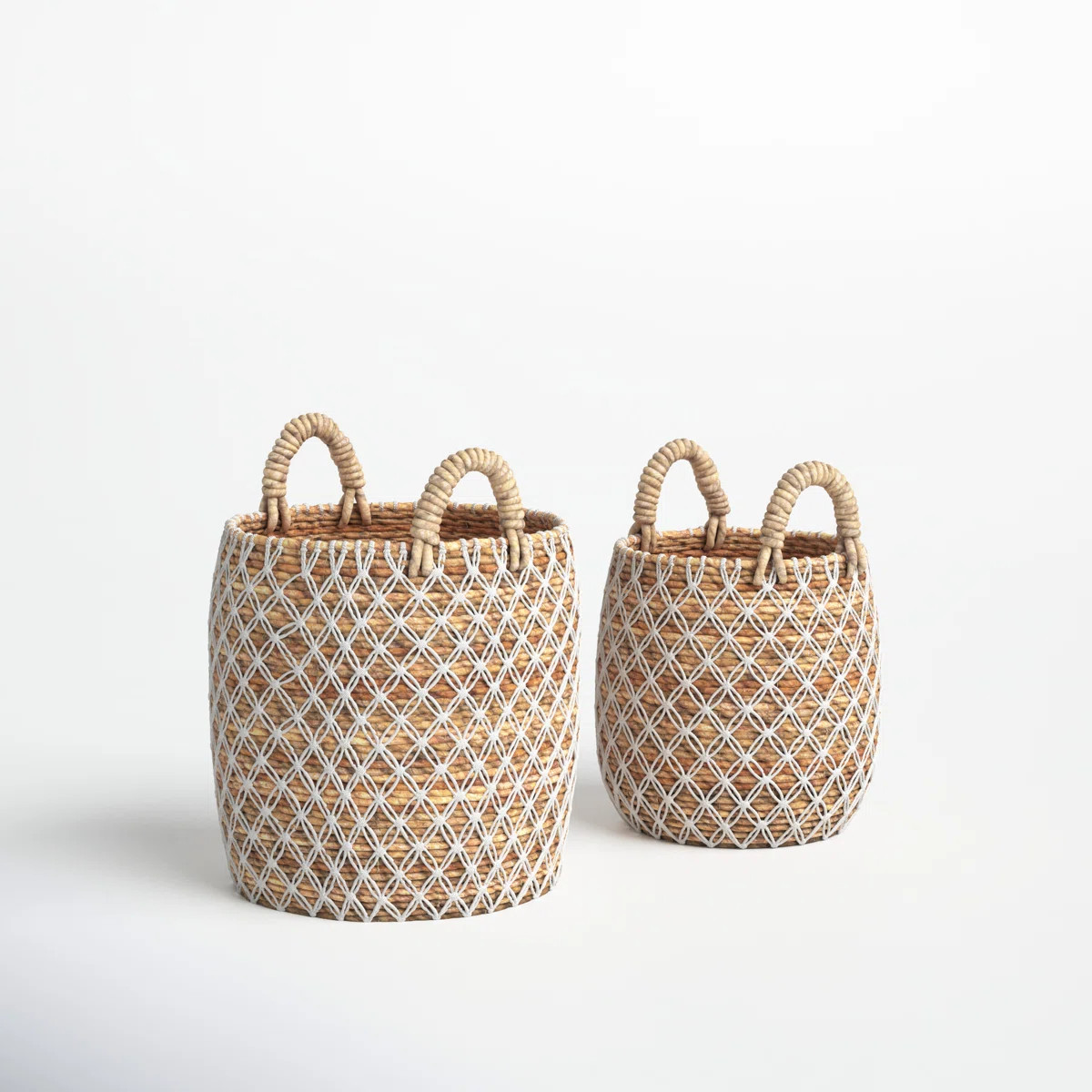 Banana Leaf Handmade String Detail Decorative and Functional Storage Basket with Handles | Wayfair North America