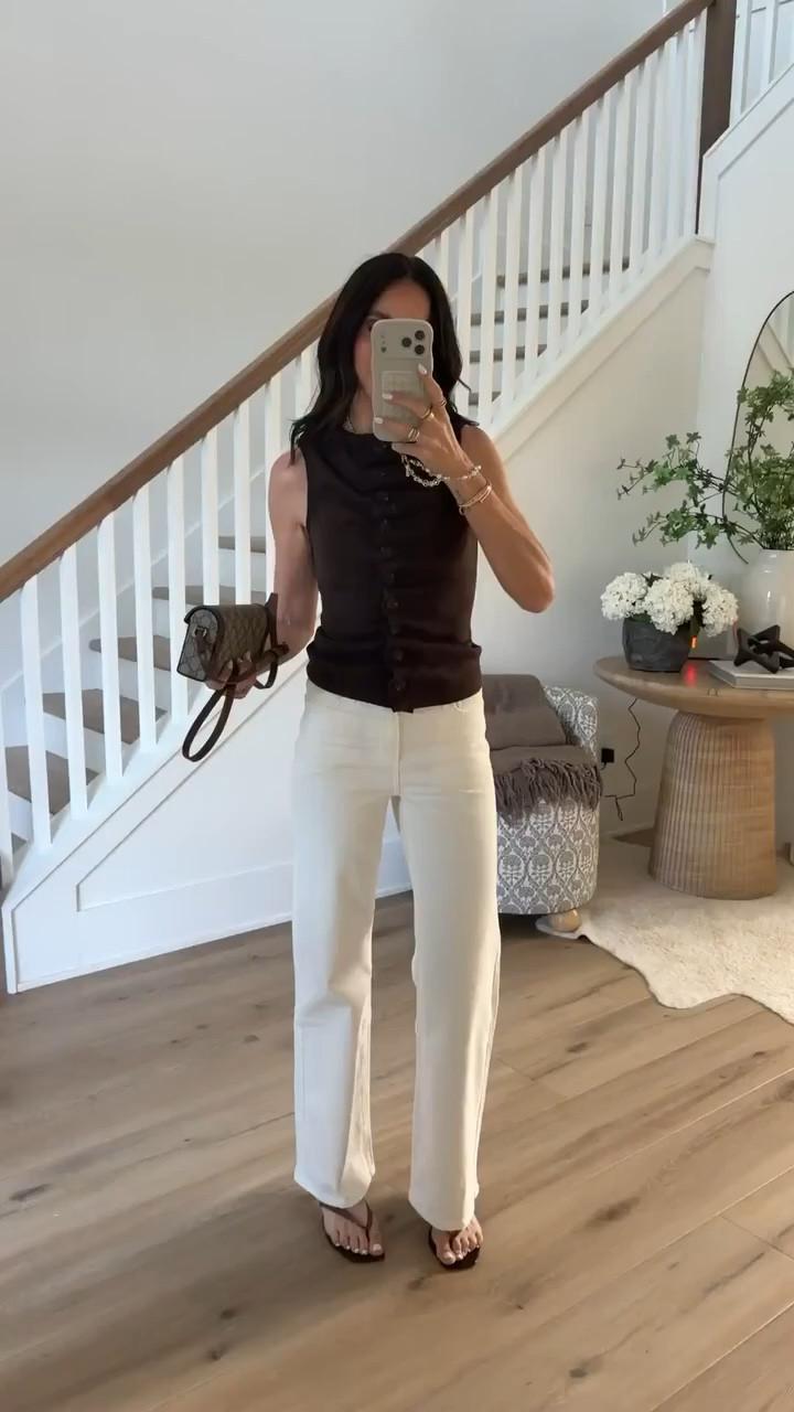 clean, simple, and so good. this combo is the easiest way to look put together, a sleek top, neutral trousers, and minimal accessories

black top outfit, neutral outfit, chic everyday style, effortless outfit, capsule wardrobe, minimal style, wide leg pants, casual chic, outfit ideas, elevated basics, annabrstyle 

#LTKootd #LTKSeasonal #LTKOver40