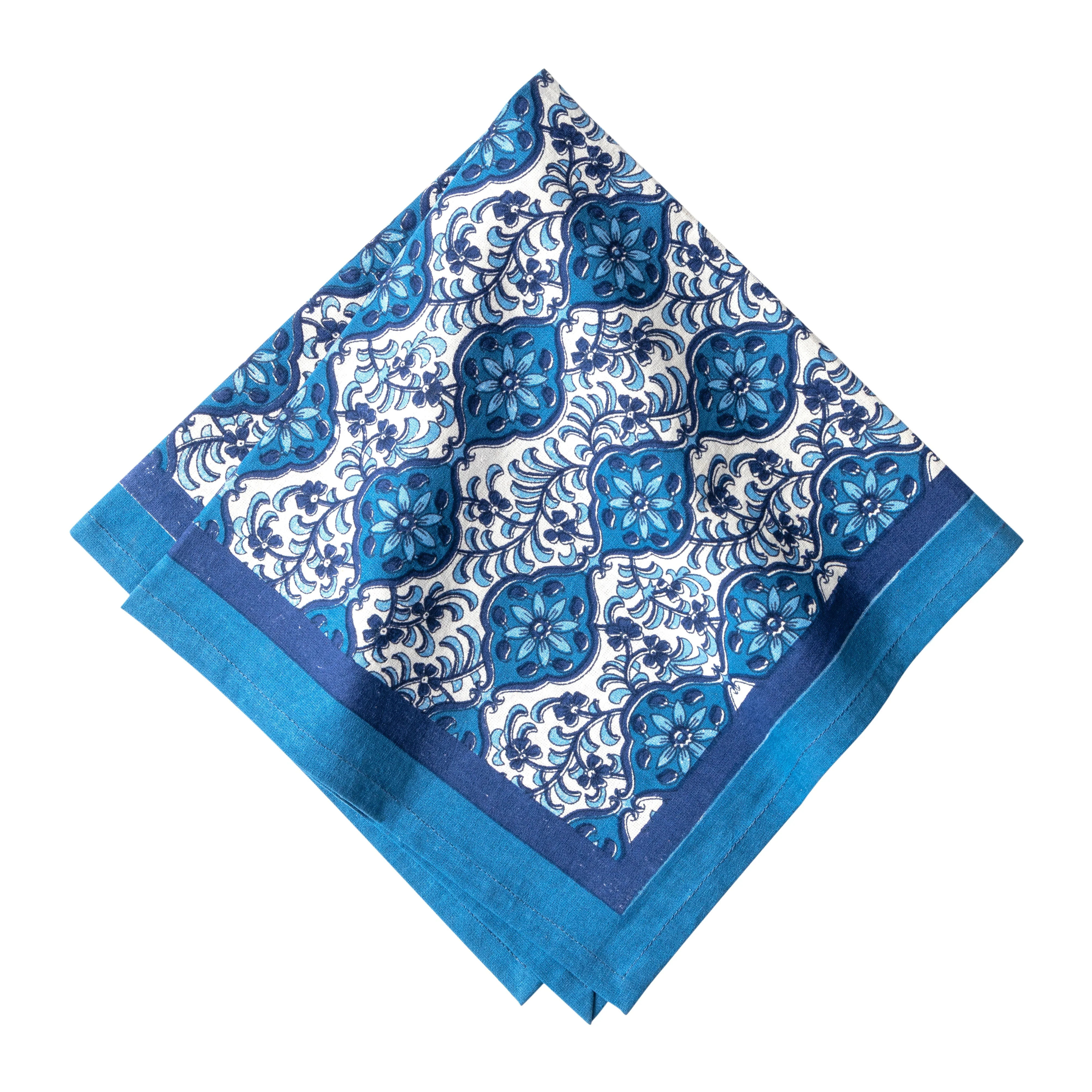 Azulejo Blue Napkins, Set of 6 | Couleur Nature