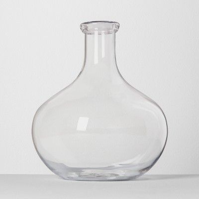 Glass Belly Vase with Hand-folded Rim Clear - Hearth & Hand™ with Magnolia | Target