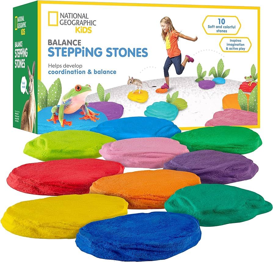 NATIONAL GEOGRAPHIC Stepping Stones for Kids – 10 Soft, Durable Stones Encourage Toddler Balanc... | Amazon (US)