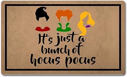 FXGZHAO Welcome Mat with Rubber Back 18"(W) x 30"(L) It's Just a Bunch of Hocus Pocus Happy Hallo... | Amazon (US)