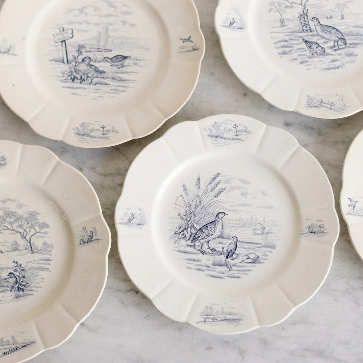 Bourgogne Transferware Plate Set of 4 - the french kitchen - elsie green | Elsie Green US