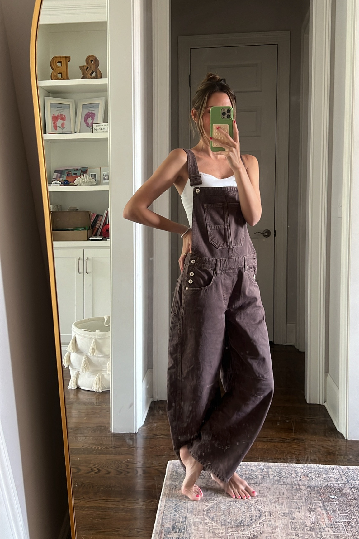 Overalls run pretty TTS but I will say I’m 5’8 and the shoulder to crotch is a little short in the XS. I might return for a small in the hopes that there’s a little more length in the torso :) 
