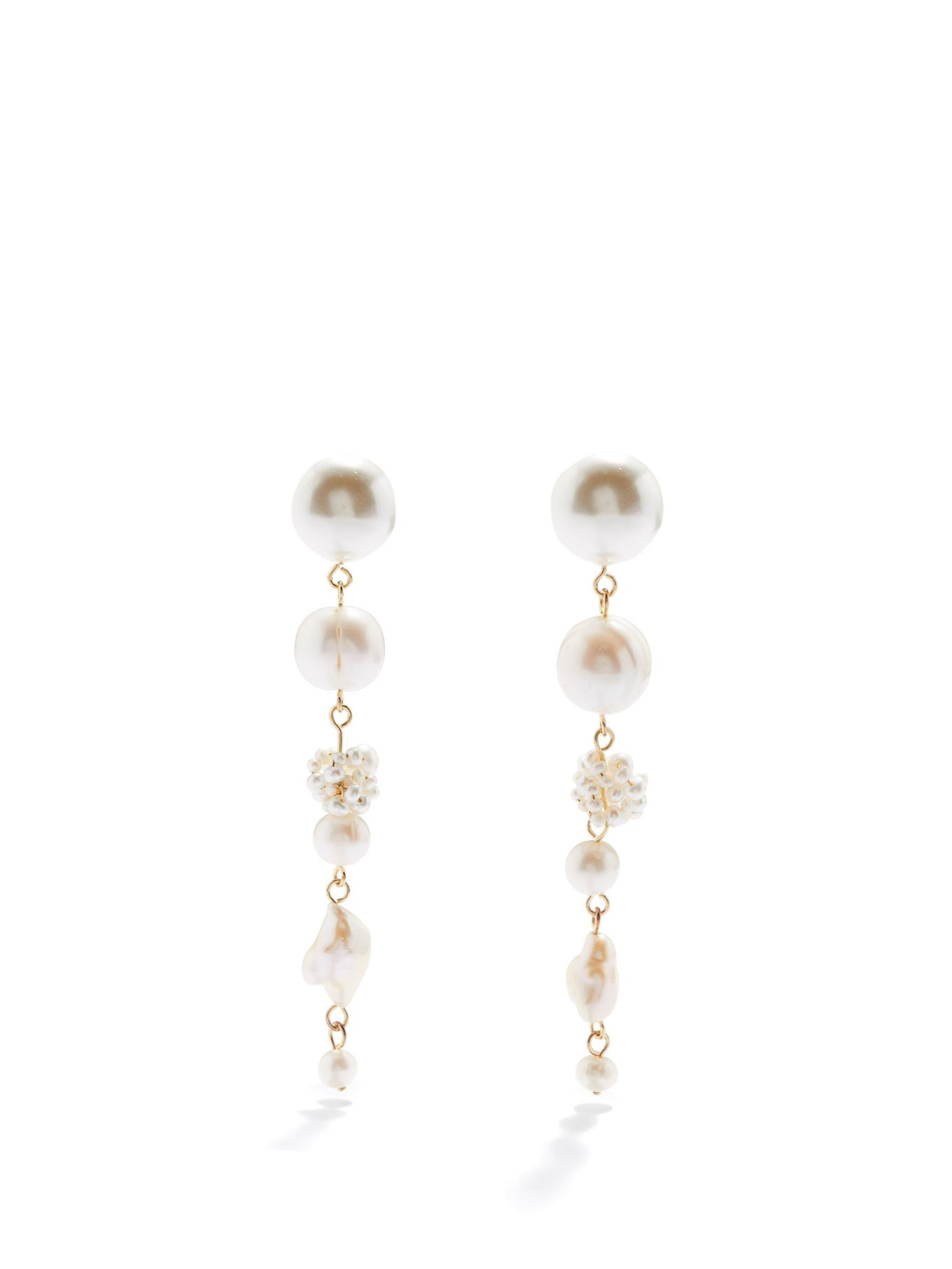 Pearl & 14kt gold-plated drop earrings | Completedworks | Matches (US)