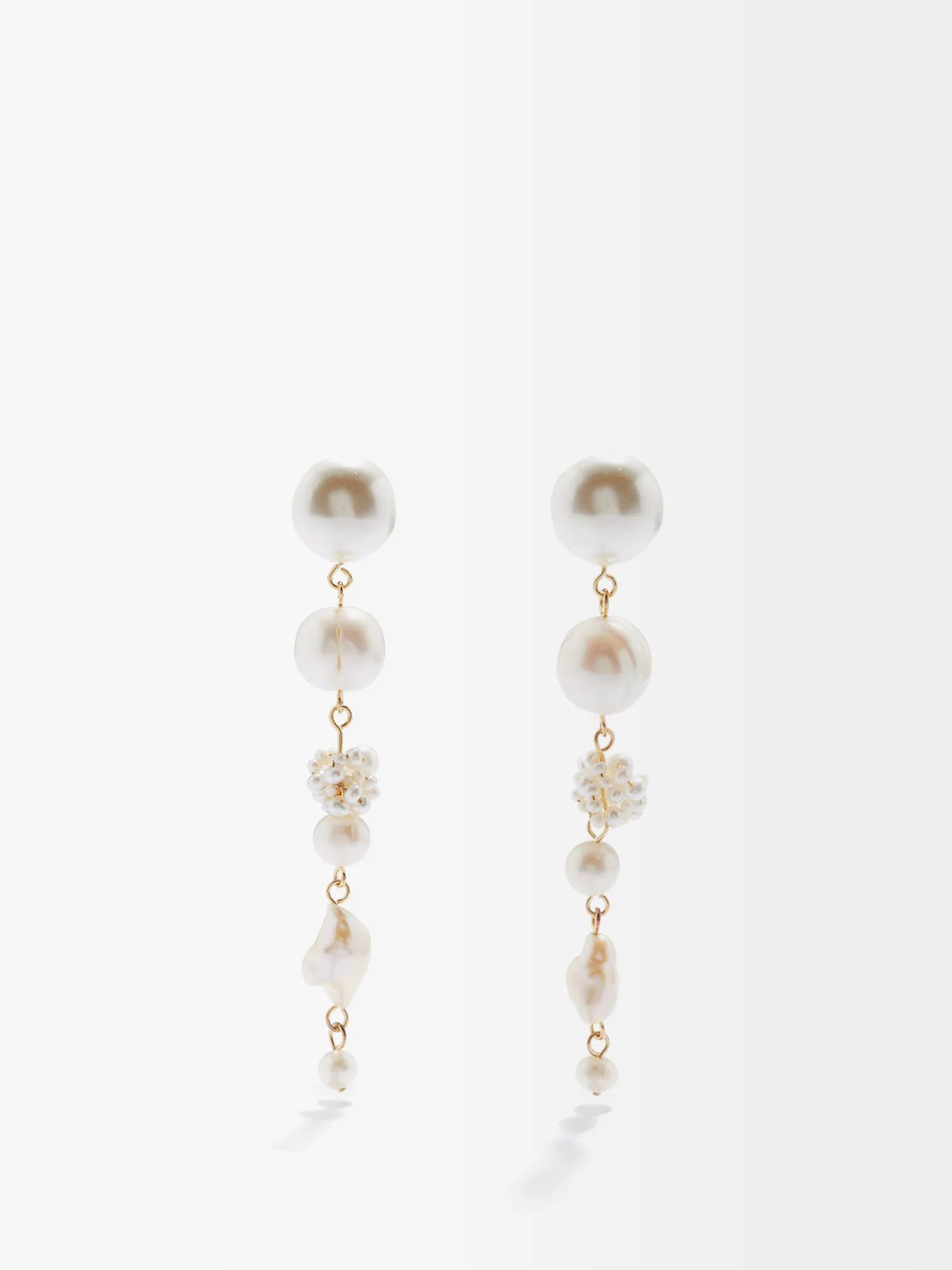 Pearl & 14kt gold-plated drop earrings | Completedworks | Matches (US)