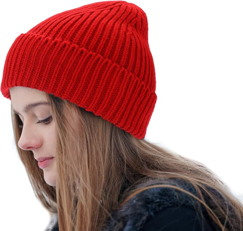 MengPa Women Beanie Hat Knit Winter Hats for Men Unisex Soft Caps Warm Cuffed Beanie | Amazon (UK)
