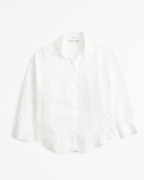 Short-Sleeve Scallop-Hem Shirt | Abercrombie & Fitch (US)