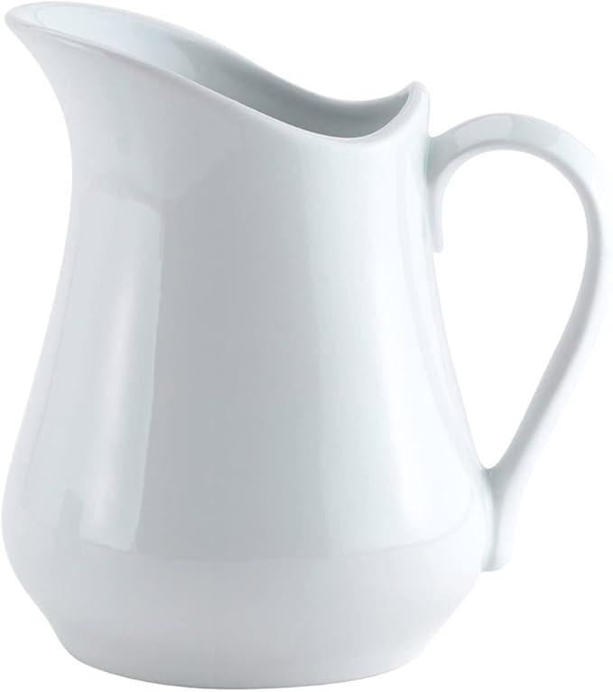 HIC Creamer Pitcher with Handle, Fine White Porcelain, 8-Ounces | Amazon (US)