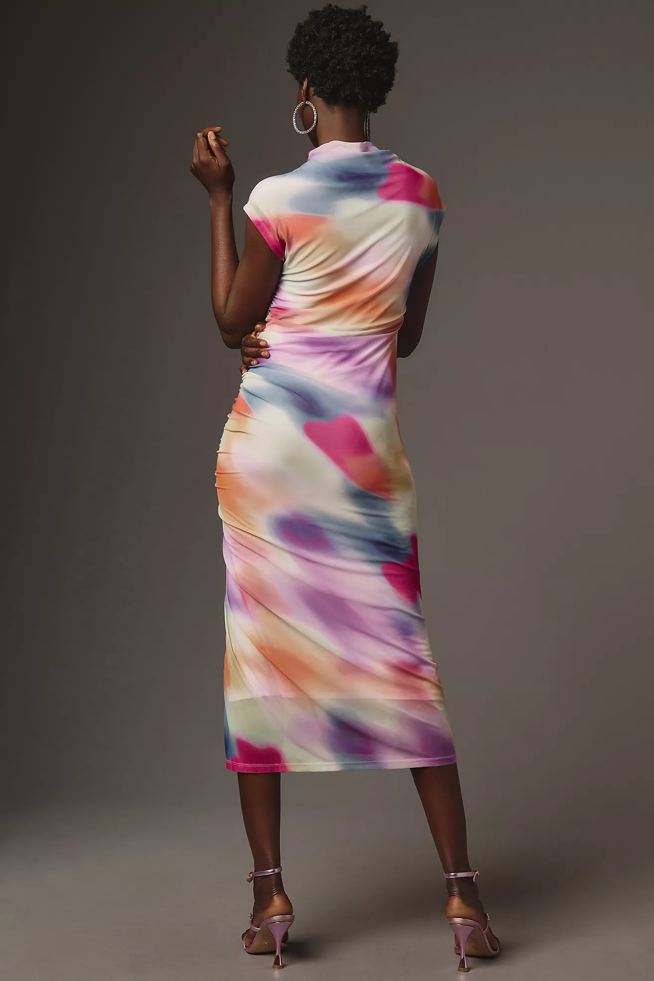 The Maya Ruched Cowl-Neck Dress: Mesh Edition | Anthropologie (US)