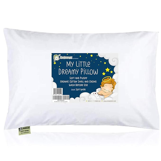 Toddler Pillow with Pillowcase - 13X18 Soft Organic Cotton Baby Pillows for Sleeping - Machine Wa... | Amazon (US)