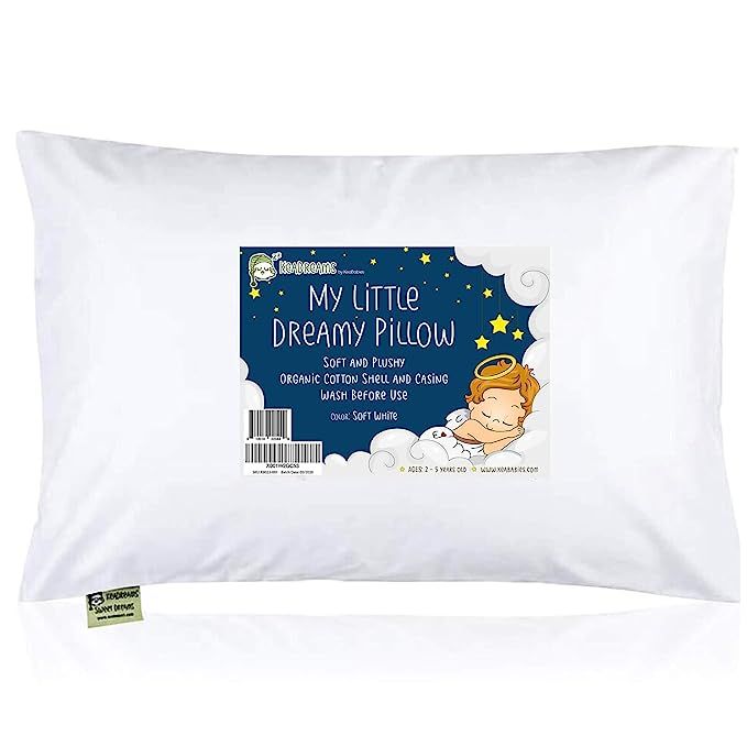 Toddler Pillow with Pillowcase - 13X18 Soft Organic Cotton Baby Pillows for Sleeping - Machine Wa... | Amazon (US)