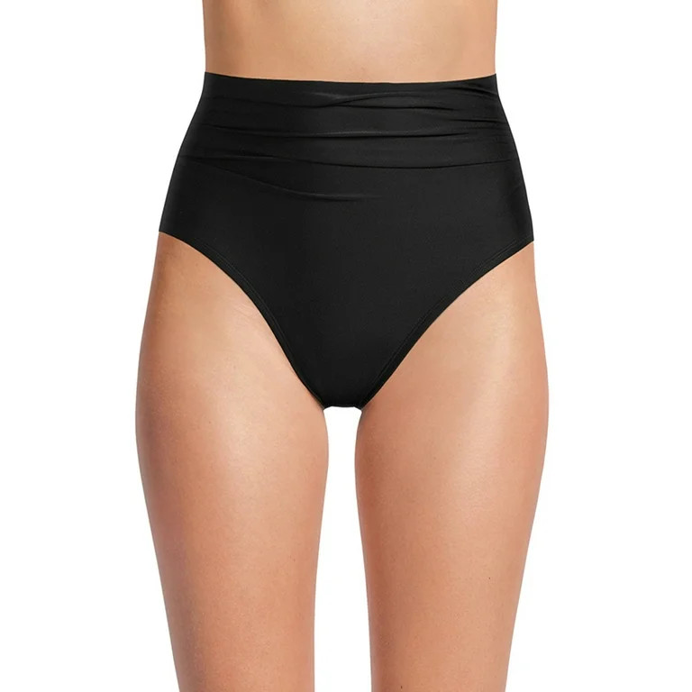 Time and Tru Women's and Women's Plus Solid High Waist Swim Bottom | Walmart (US)