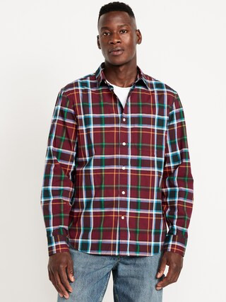 Classic Fit Everyday Plaid Poplin Shirt | Old Navy (US)