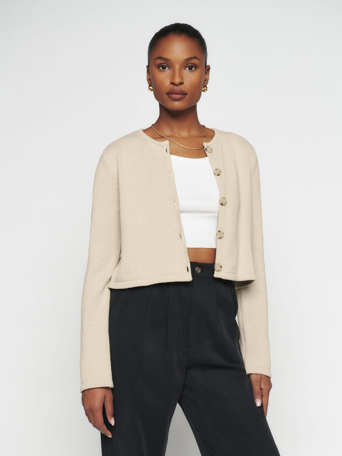 Maxime Cotton Cardigan | Reformation (Global)