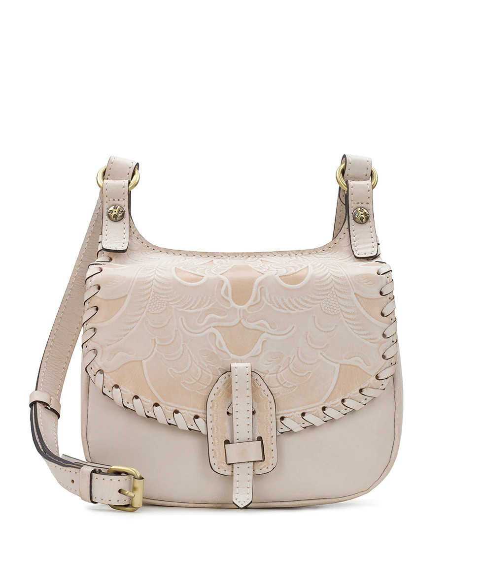 Linny Saddle Bag 
         Burnished Tooled | Patricia Nash Designs