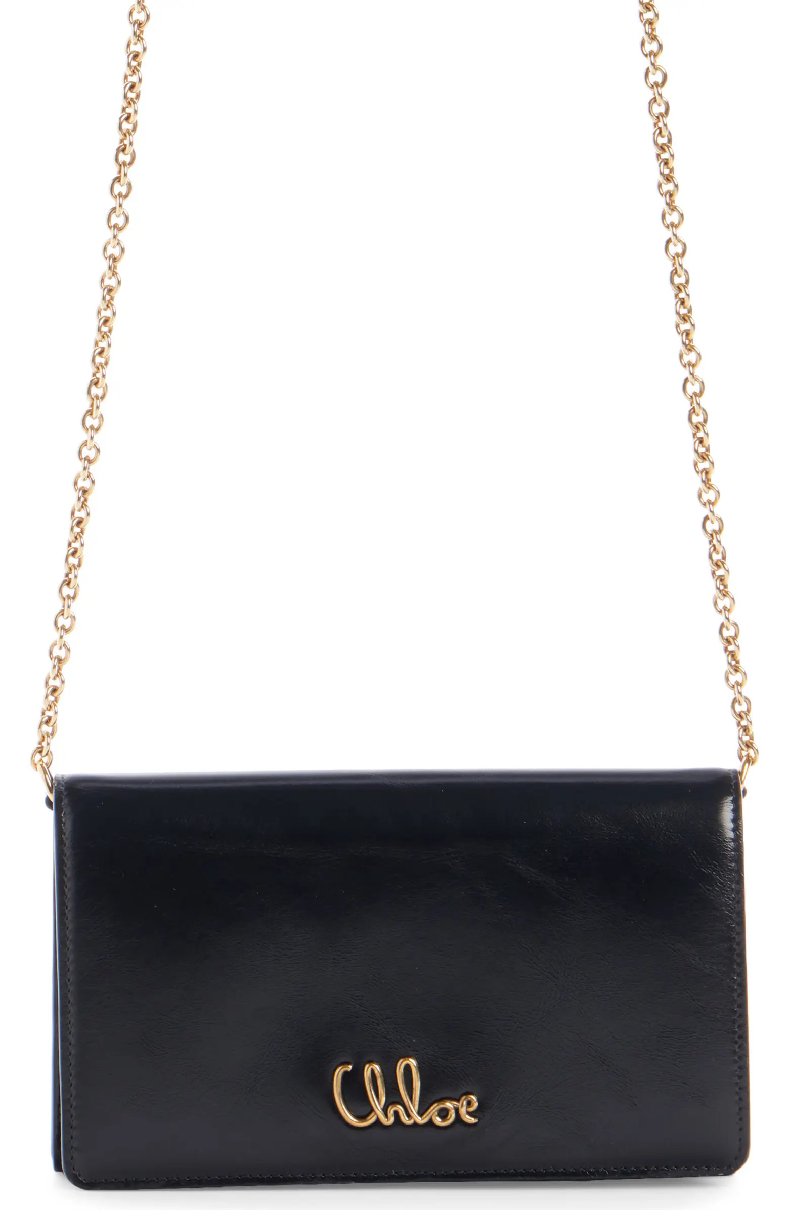 Iconic Script Leather Wallet On a Chain | Nordstrom