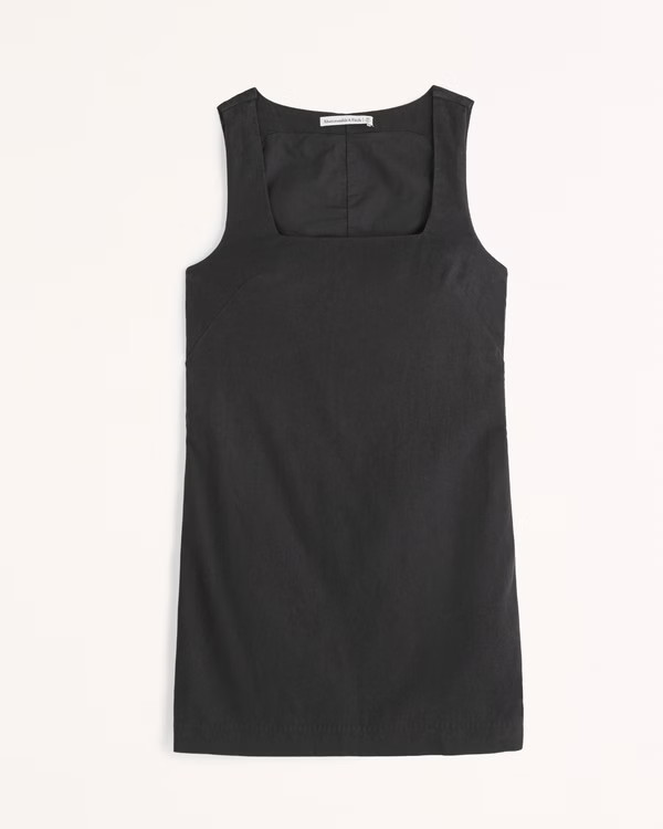 Linen-Blend Wide Strap Mini Dress | Abercrombie & Fitch (US)