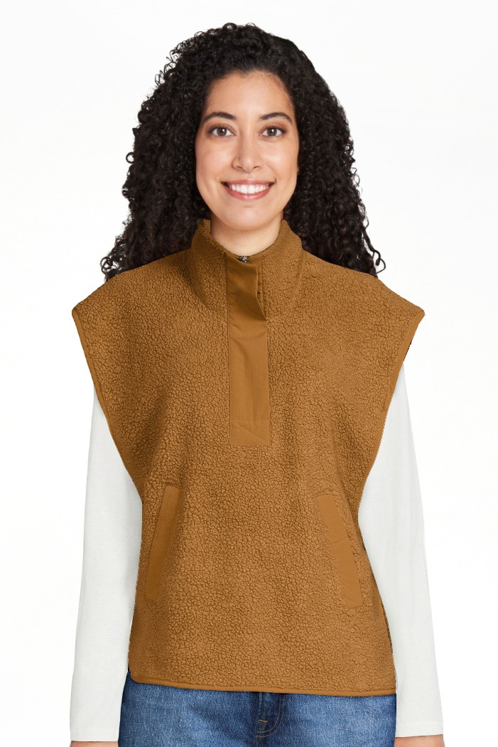 Free Assembly Women's Teddy Fleece Popover Vest, Sizes XS-XXL | Walmart (US)