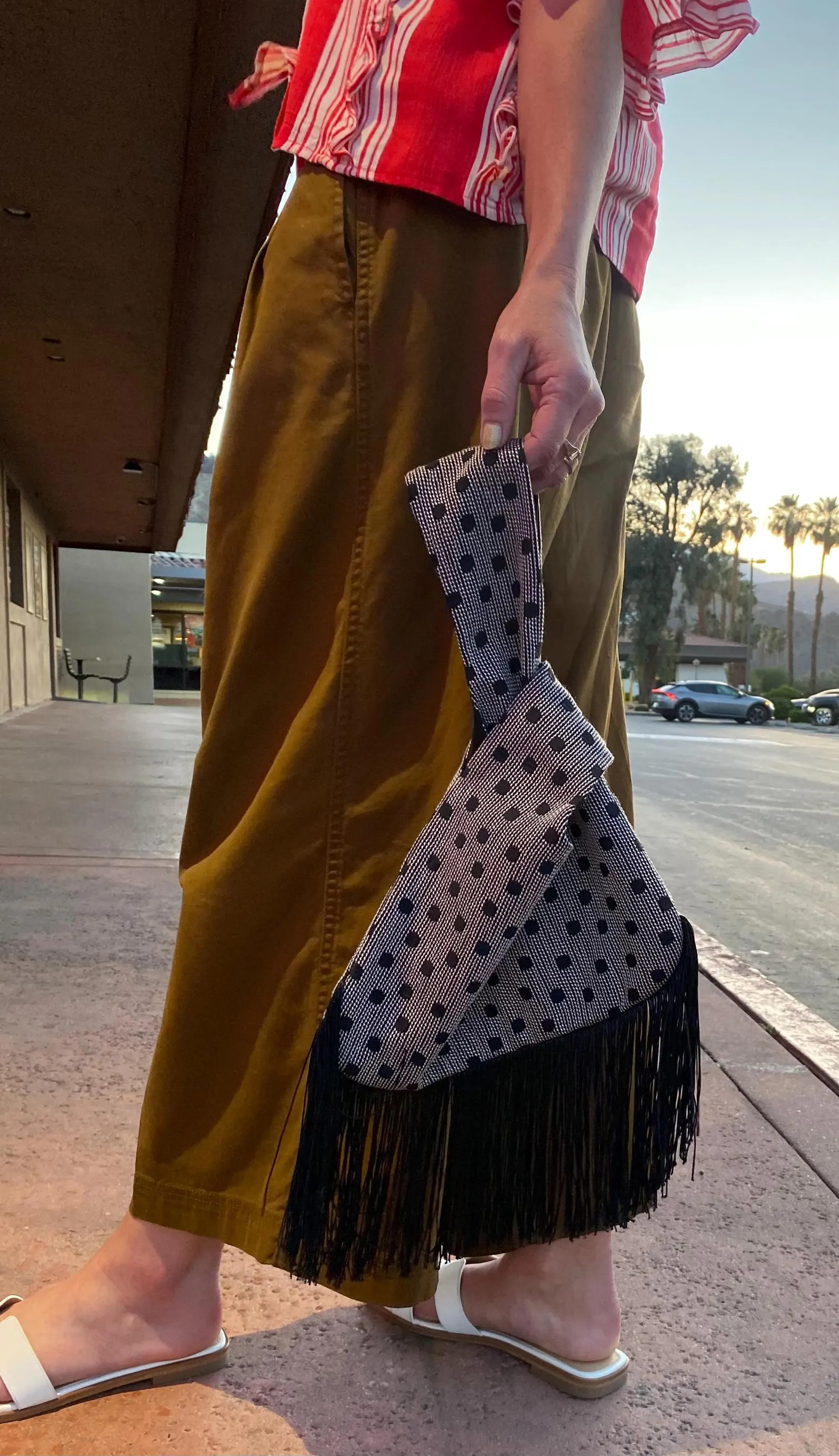 Polka Dot Knot Bag, Gray Ribbed Knot Purse, Handmade Japanese Knot Purse, Made in USA | Etsy (Global)