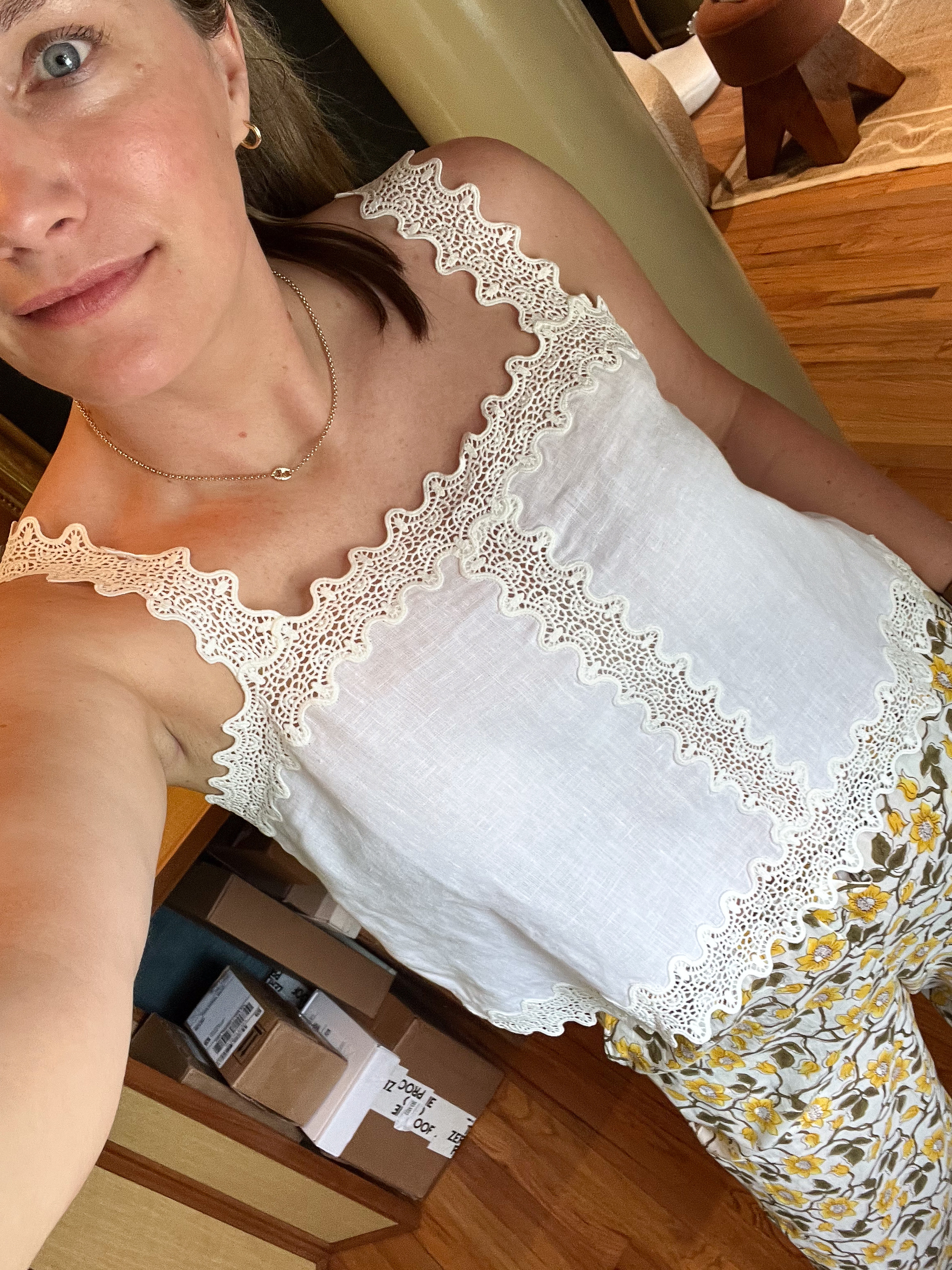 This @JCrew lace-trimmed camisole is everything, and I really love it with these patterned pants.  #injcrew #ad  

 #LTKSummerEdit