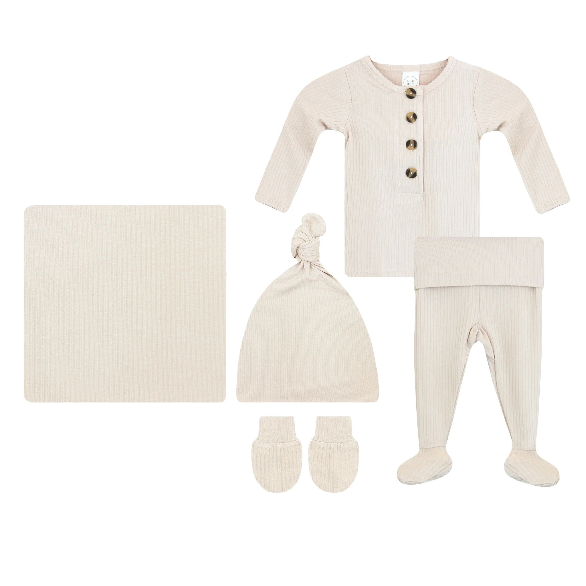 Cove Ribbed Newborn Hat Bundle (Top + Bottom) | Lou Lou & Company