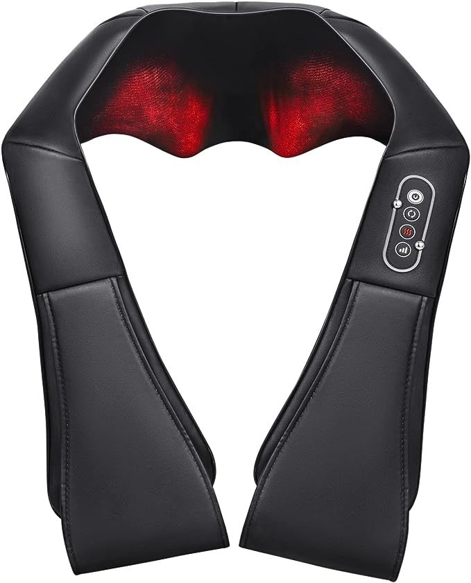 Neck and Back Massager with Soothing Heat, Shiatsu Shoulder Electric Massage 3D Deep Tissue Knead... | Amazon (US)