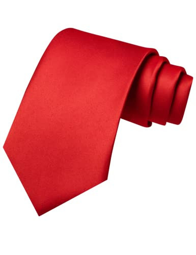 JEMYGINS Red Tie Silk Necktie for Men Business and Wedding | Amazon (US)