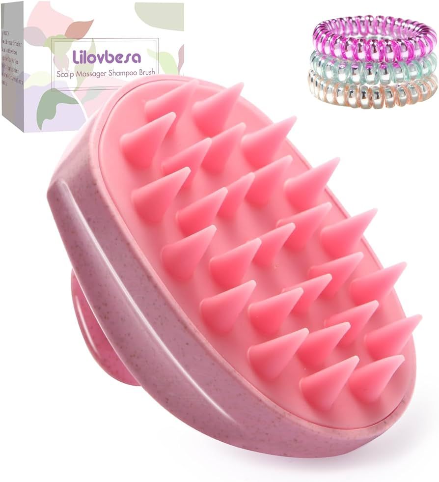 Lilovbesa Scalp Massager Shampoo Hair Brush, Scalp Scrubber Head Exfoliator Brush with Soft Silic... | Amazon (US)