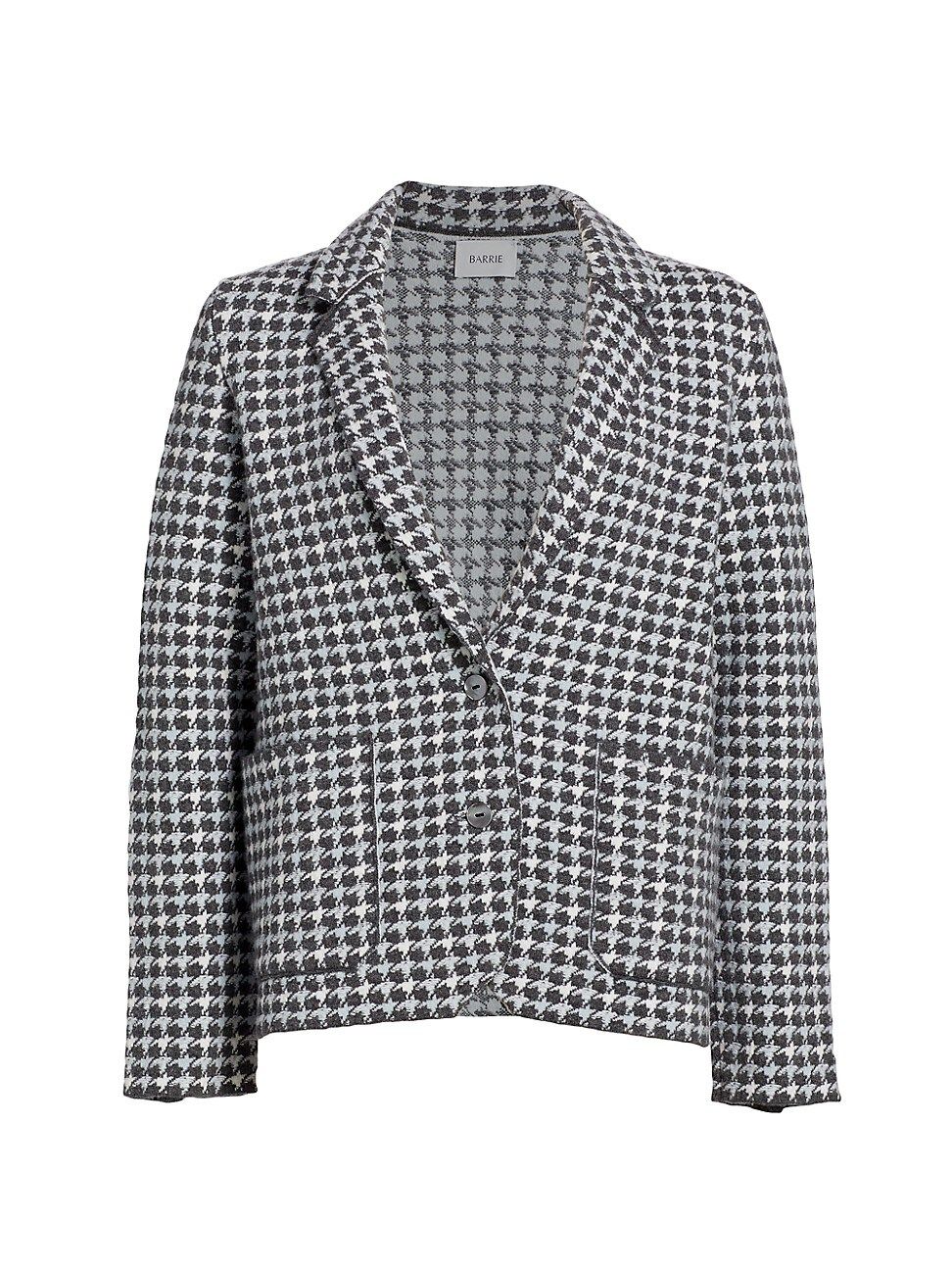 Women's Emily In Paris Knit Houndstooth Jacket - Antique White Peat - Size Small | Saks Fifth Avenue