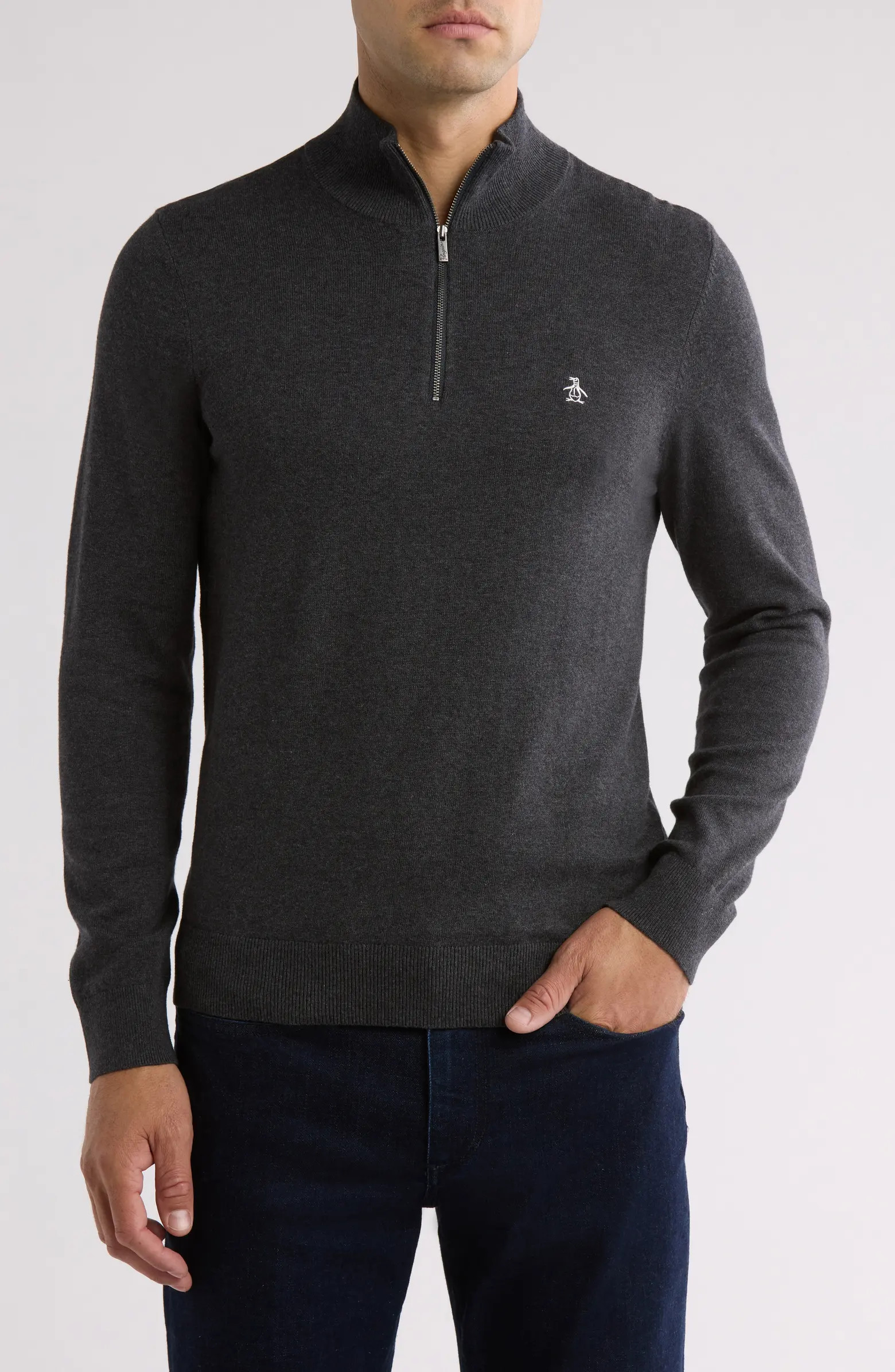 Half Zip Cotton Jersey Sweater | Nordstrom Rack