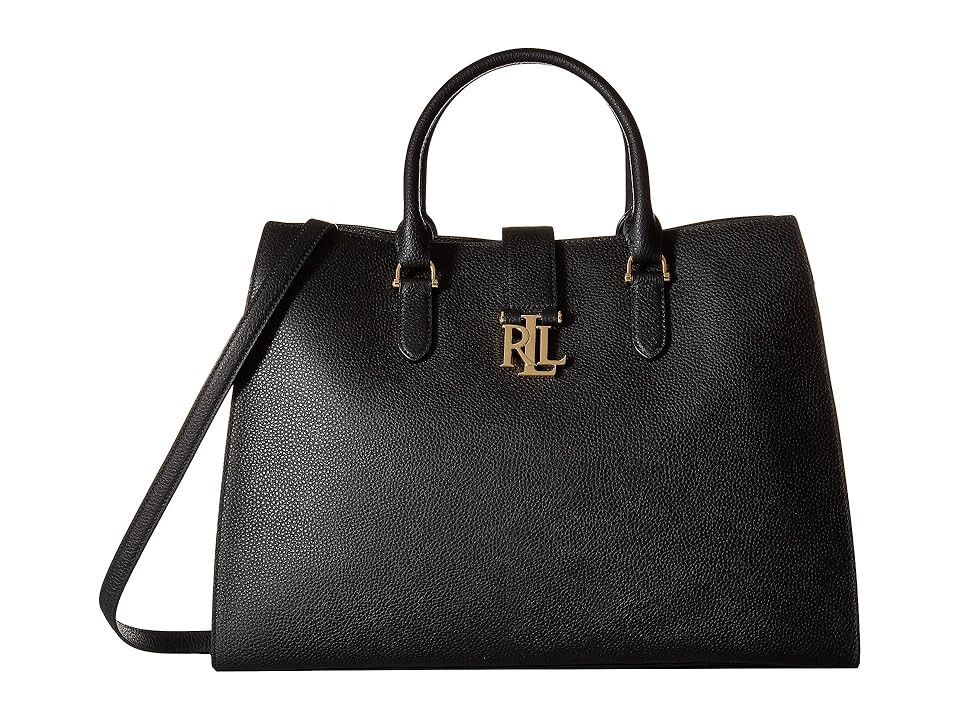 LAUREN Ralph Lauren Carrington Bridgitte Tote (Black) Tote Handbags | Zappos