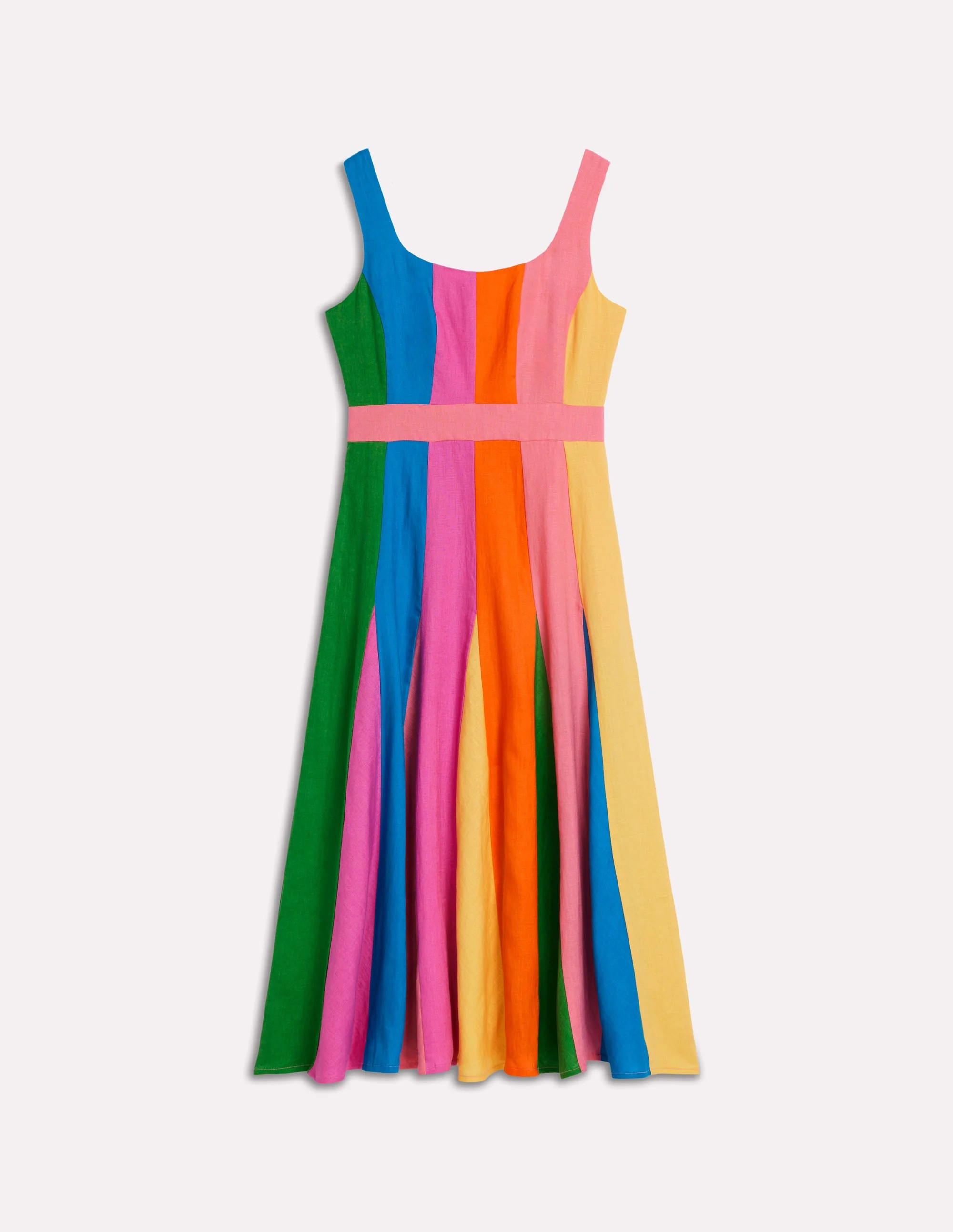 Seam Detail Fit & Flare Dress-Multi Colourblock | Boden (US)
