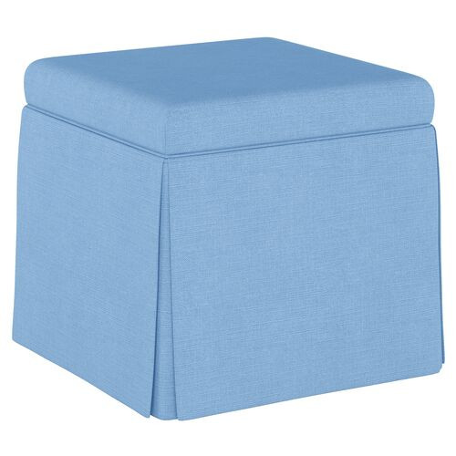 Anne Linen Skirted Storage Ottoman | One Kings Lane