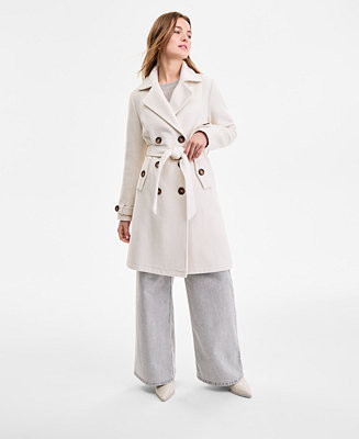 Women's Double-Breasted Belted Trench Coat | Macy's