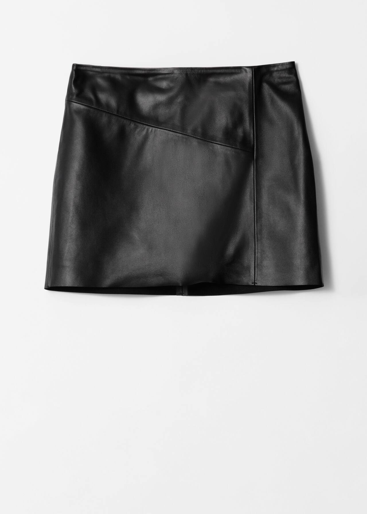 Raw-Edge Leather Mini Skirt | H&M (UK, MY, IN, SG, PH, TW, HK)