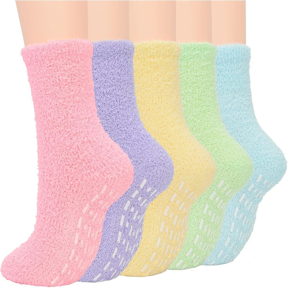 Century Star Anti Slip Plush Slipper Grip Soft Socks Women Yoga Pilates Soft Warm Cozy Socks For ... | Amazon (US)