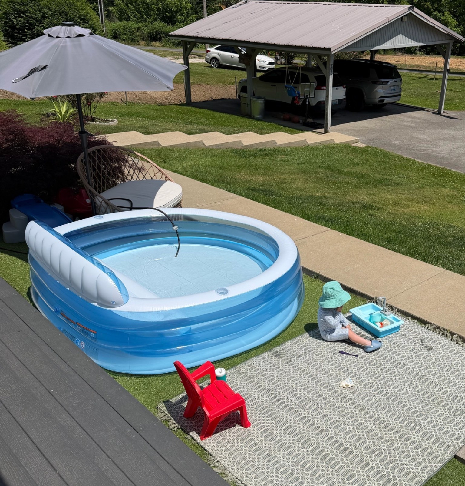 Hello summer!! ☀️ Our favorite inflatable pool yet + our solar lighted patio umbrella is on sale now ⛱️

#LTKSeasonal #LTKSwim #LTKKids