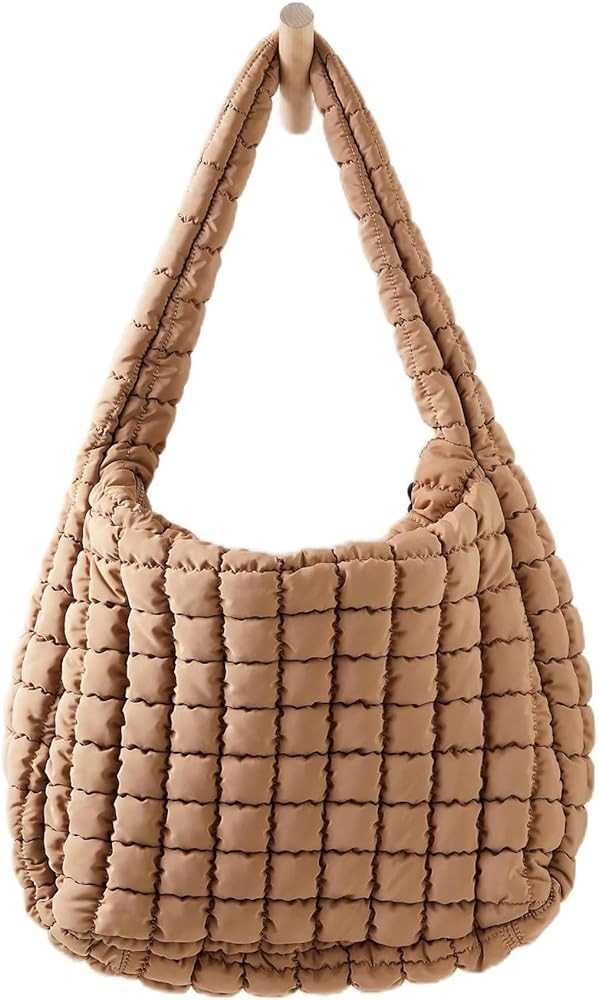 windysun Womens Lightweight Quilted Padding Shoulder Bag Soft Puffer Tote Bag Big Capacity Puffy ... | Amazon (US)