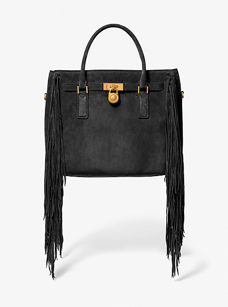 Hamilton Moderne Large Fringed Suede Satchel | Michael Kors US