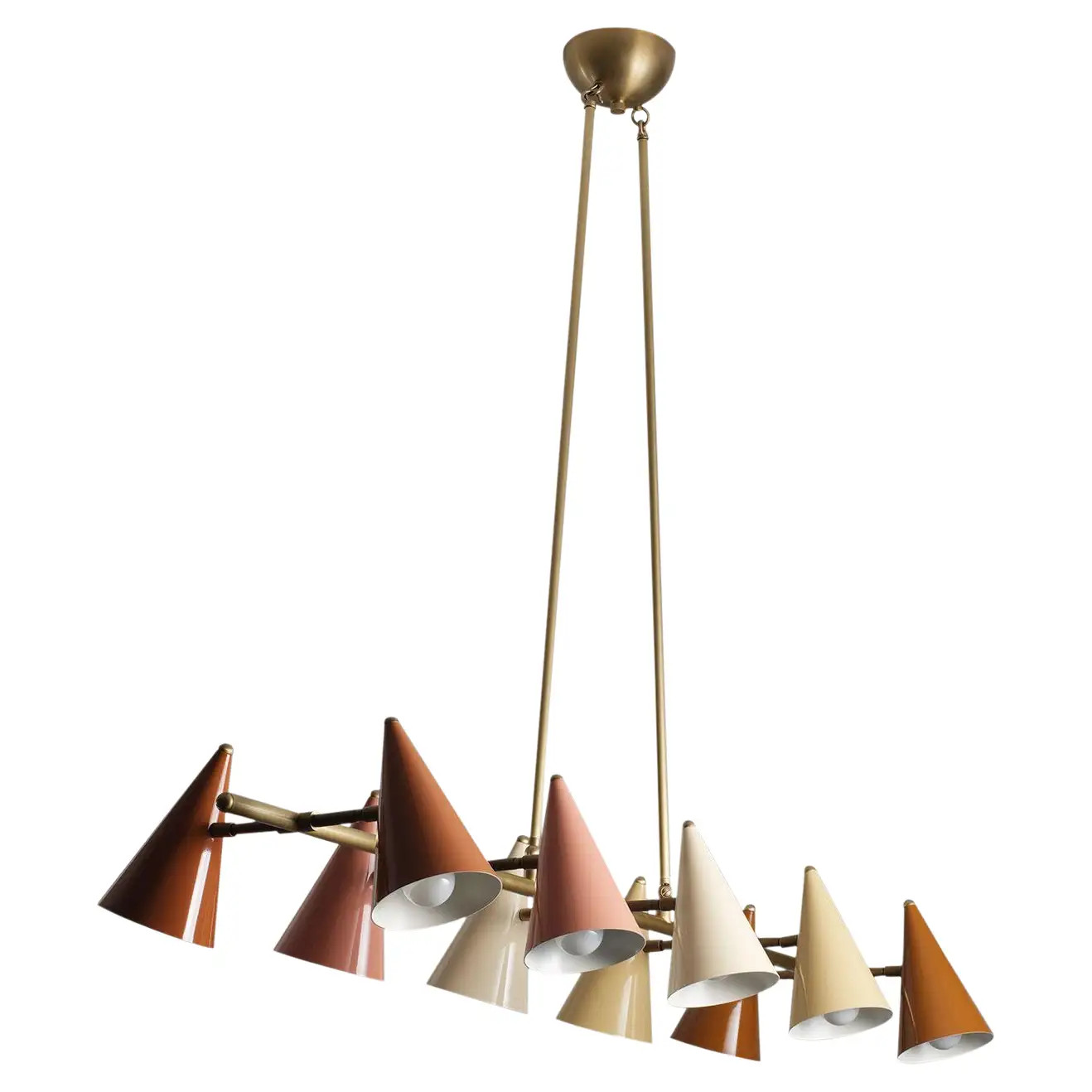 FLOTILLA Chandelier in Brass and Terracotta Enamel by Blueprint Lighting 2021 | 1stDibs