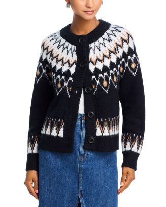 AQUA Heart Fair Isle Cardigan - Exclusive  | Bloomingdale's Women | Bloomingdale's (US)