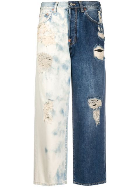 two-tone cropped jeans | Farfetch (US)