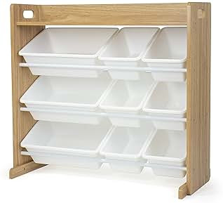 Humble Crew, Natural Wood/White Toy Organizer with Shelf and 9 Storage Bins | Amazon (US)