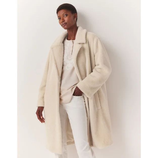 Faux Fur Single Breasted Coat | The White Company (UK)