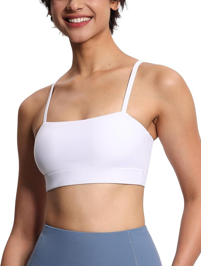 THE GYM PEOPLE Women's Adjustable Spaghetti Strap Sports Bras Wirefree Workout Tops with Removabl... | Amazon (US)