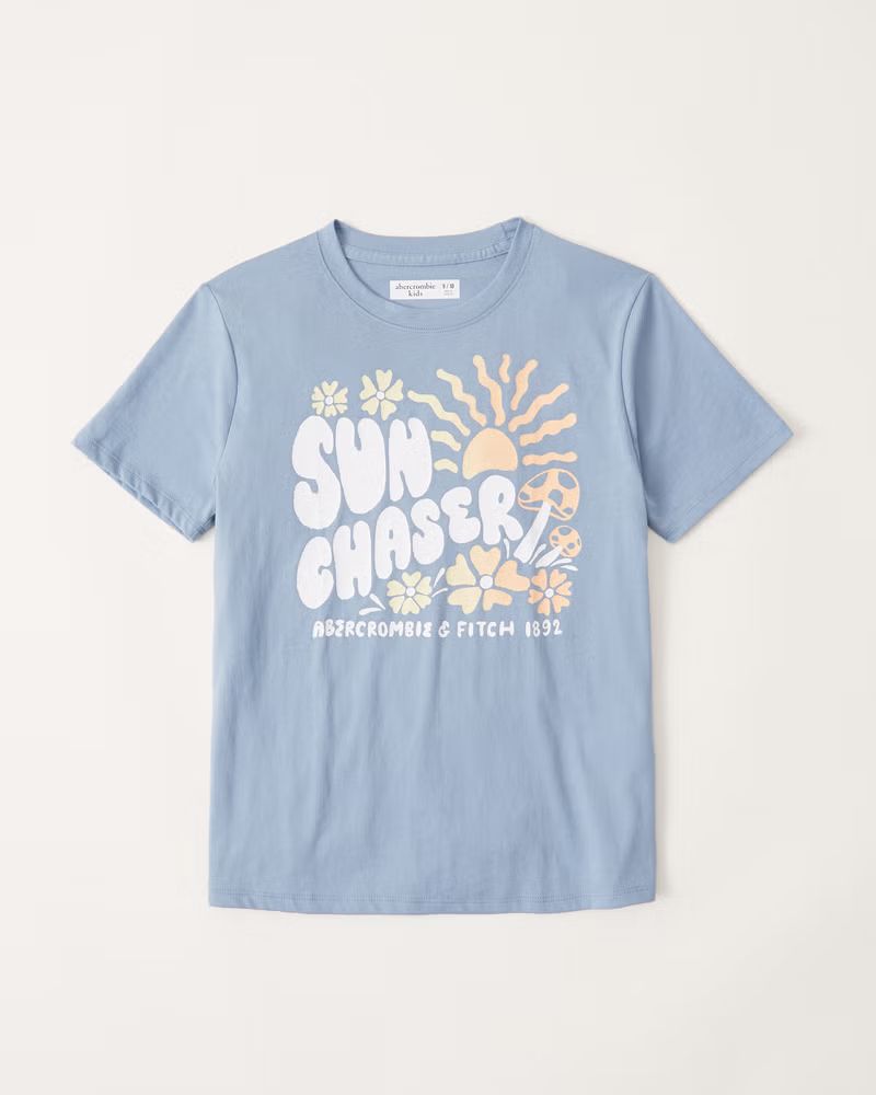 girls oversized graphic logo tee | girls tops | Abercrombie.com | Abercrombie & Fitch (US)